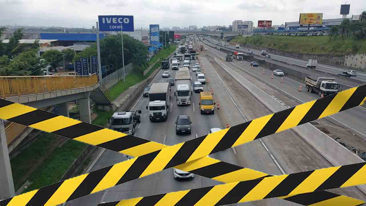Atenção para interdições na Dutra, a partir do dia 20 de janeiro.